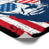 Poster Lincoln Beard Sungles & Drapeau Américain 4th (Coin)