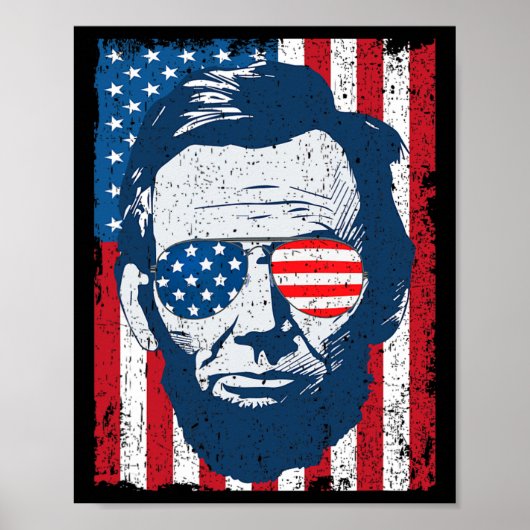 Poster Lincoln Beard Sungles & Drapeau Américain 4th (Devant)
