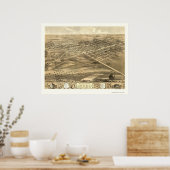 Poster Lincoln, IL Carte panoramique - 1869 (Cuisine)