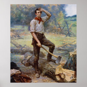 Poster Lincoln le scinteur ferroviaire par Jean L. Gerome