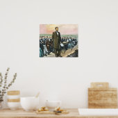 Poster Lincoln livrant l'adresse Gettysburg Vintage (Cuisine)