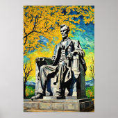 Poster Lincoln Memorial Van Gogh Peinture Style Art (Devant)
