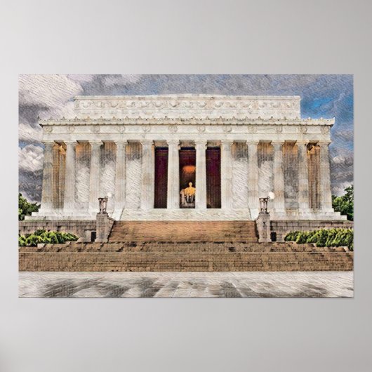 Poster Lincoln Memorial, Washington DC (Devant)