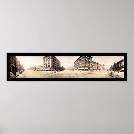 Poster Lincoln NE Streets Photo 1908 (Devant)