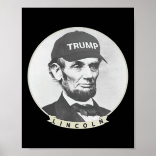 Poster Lincoln Portant le Casquette de Trump - Funny Abe 