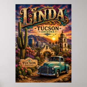 Poster Linda Tucson Arizona Conception Sud-Ouest Personna
