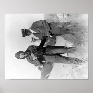 Poster Lindbergh et Wright avec plan en épave