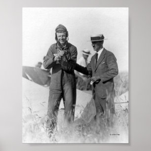 Poster Lindbergh et Wright - Avion en panne
