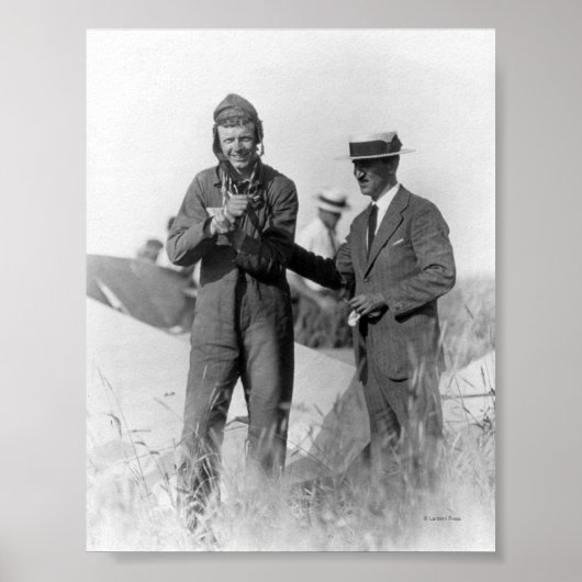 Poster Lindbergh et Wright - Avion en panne (Devant)