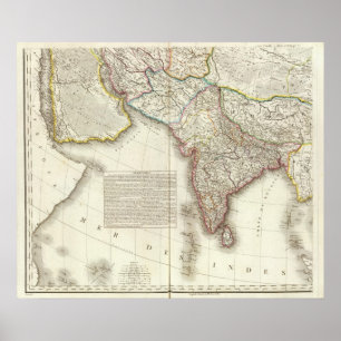 Poster L'Inde et la carte gravée parAsie
