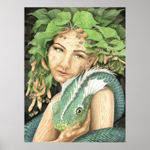 Poster Linden & lindworm dryad