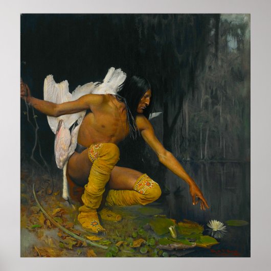 Poster L'Indien et le Lys George de Forest Brush  (Devant)