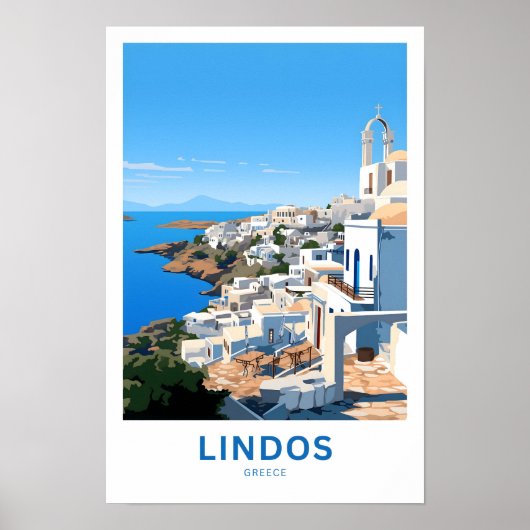 Poster Lindos Grèce Imprimer (Devant)