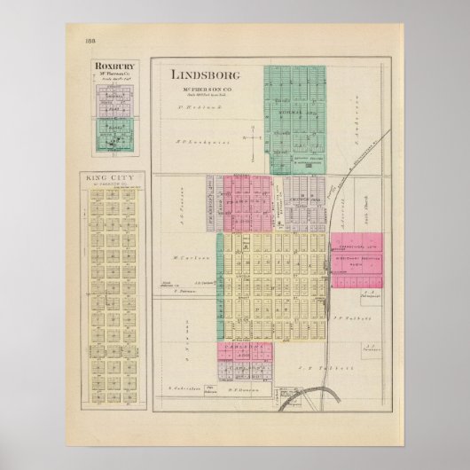 Poster Lindsborg, King City, Roxbury, Kansas (Devant)