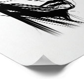 Poster Line Art Femme Abstrait noir et blanc (Coin)