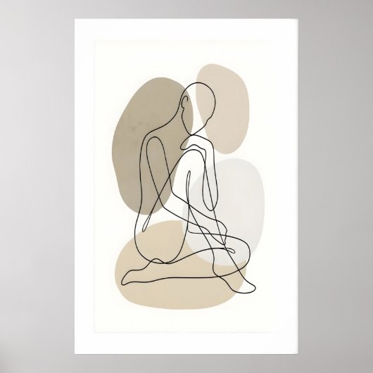 Poster Line Art Figure Print Single Contour Drawing (Devant)