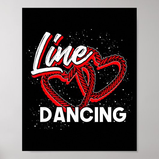 Poster Line Dancing Lover Cowboy Valentines Day Gift Line (Devant)