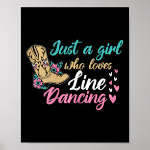 Poster Line Dancing Western Juste Une Fille Qui Aime Line