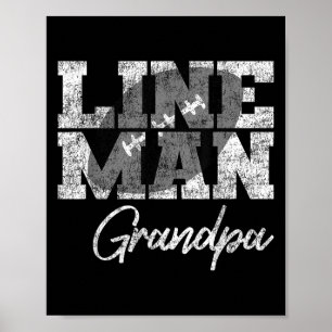 Poster Lineman Grandpa - Joueur de football - Famille cor