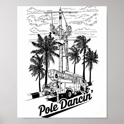 Poster Lineman Le Dancin' Electrician Gift For Men Husban (Devant)