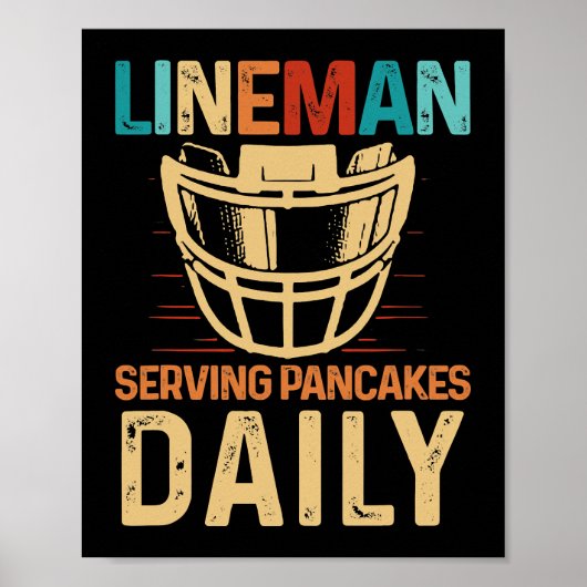 Poster Lineman Serving Pancakes Daily Football Offensive (Devant)