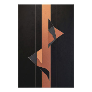 Poster Lines and Angles in Copper and Black