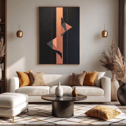 Poster Lines and Angles in Copper and Black