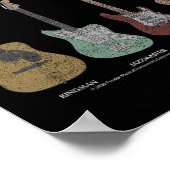 Poster Lineup de guitare vintage (Coin)