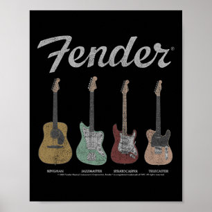 Poster Lineup de guitare vintage