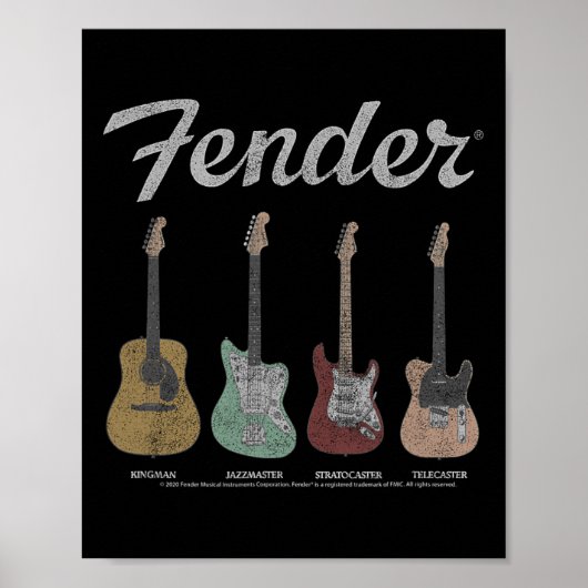 Poster Lineup de guitare vintage (Devant)