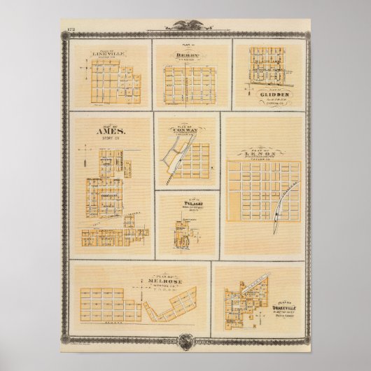 Poster Lineville, Derby, Glidden, Ames, Conway (Devant)