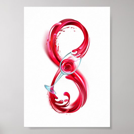 Poster L'infini avec du vin rouge (Devant)