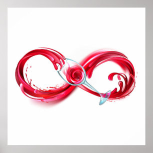 Poster L'infini avec du vin rouge