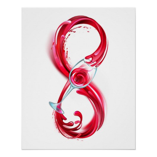Poster L'infini avec du vin rouge (Devant)