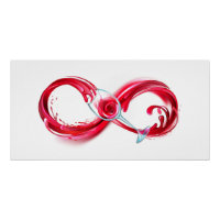 L'infini avec du vin rouge