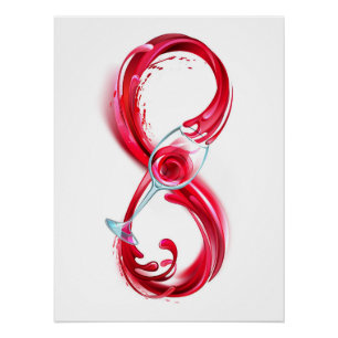 Poster L'infini avec du vin rouge
