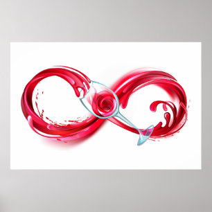 Poster L'infini avec du vin rouge