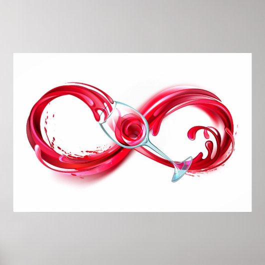 Poster L'infini avec du vin rouge (Devant)