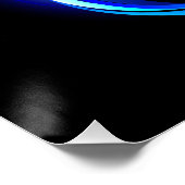 Poster L'infini lumineux avec une rose bleue (Coin)