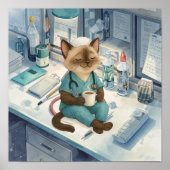 Poster L'infirmière a une pause café (Devant)