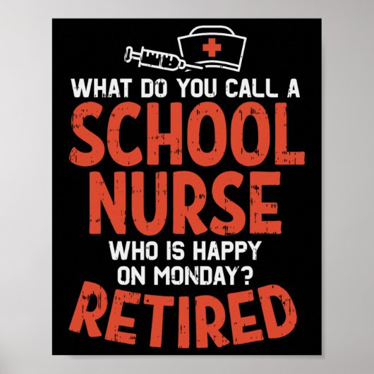 Poster L'Infirmière De L'École Heureuse Lundi Retraité Dr (Devant)