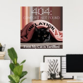 Poster L'inflation vous a découragé ? Ce chat vous compre (Bureau à domicile)