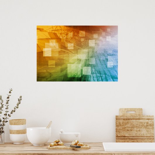 Poster L'informatique en tant qu'art Arrière - plan Abstr (Cuisine)