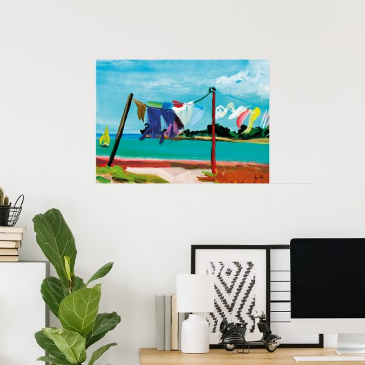 Poster linge dans la brise (Bureau à domicile)