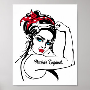 Poster L'Ingénieur Nucléaire Rosie Le Riveter Pin Up