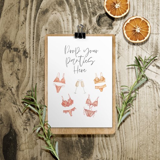 Poster Lingerie déposer vos culottes ici moderne