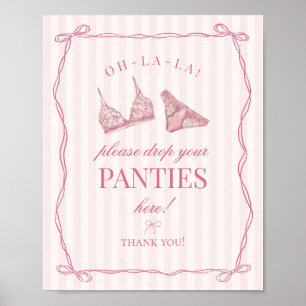 Poster Lingerie Rose Bachelorette Culottes S'il Vous Plaî
