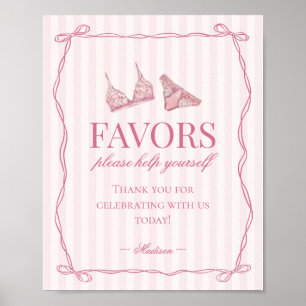 Poster Lingerie rose pastel pour la fête de fiançailles