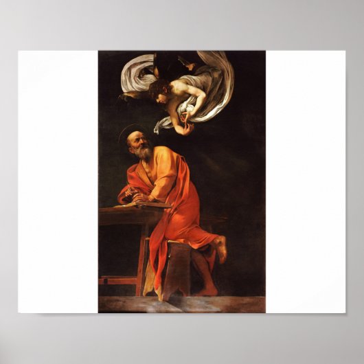 Poster L'inspiration de Saint Matthieu, Caravaggio (Devant)