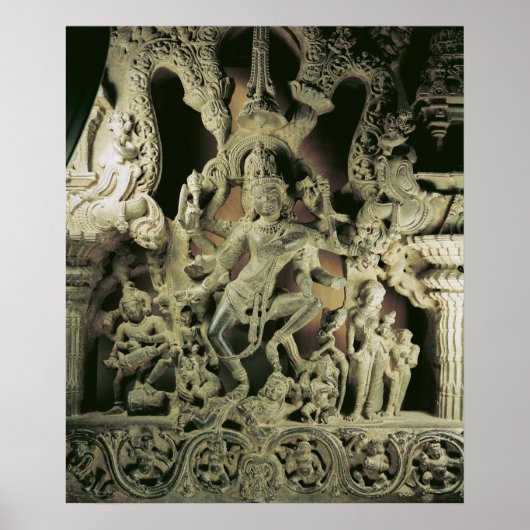 Poster Lintel avec Shiva Nataraja, dynastie Kakatiya (Devant)